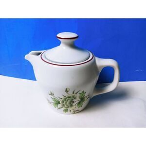 Hollohaza Hungary 1831 Floral Decorative Porcelain Creamer Cup w/Lid 4'